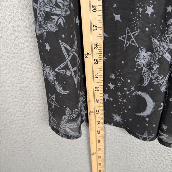 KILLSTAR‎ Skirt Womens S Black Luella Bias Midi Celestial Pentagram Goth Witchy - Picture 10 of 11